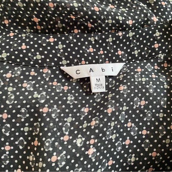 CABI Swiss Dot Sheer Blouse Style #239 Medium - Picture 7 of 7